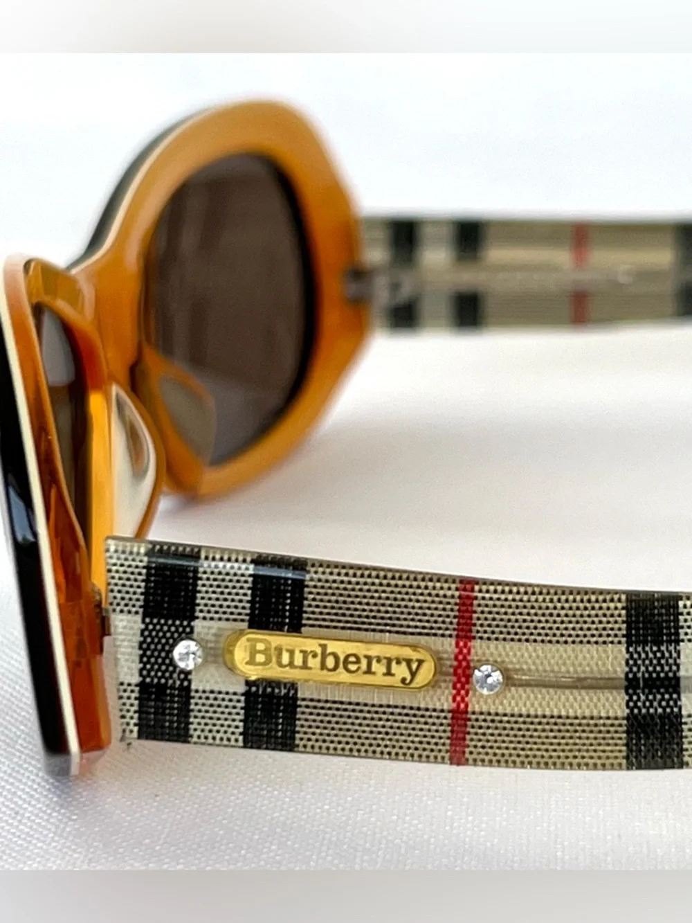 BURBERRY M-6937 1353 Kids Brown Lenses Burgundy Frame Checker Temples Sunglasses